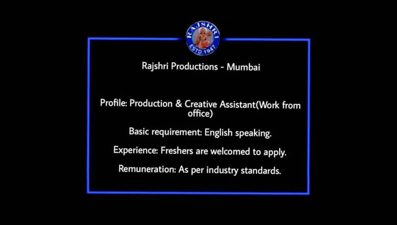 Need Production & Creative Assistant